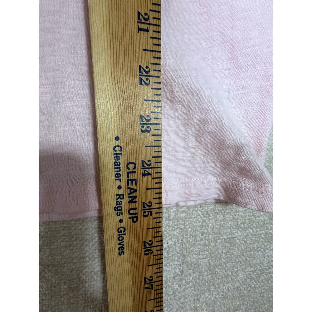 Talbots Women Medium Pink 3/4 Sleeve Lace Trim Sleeve Cottagecore Casual Top - Picture 4 of 5